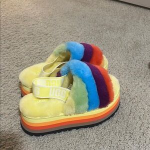 UGG Yellow and Blue Cozy Slippers